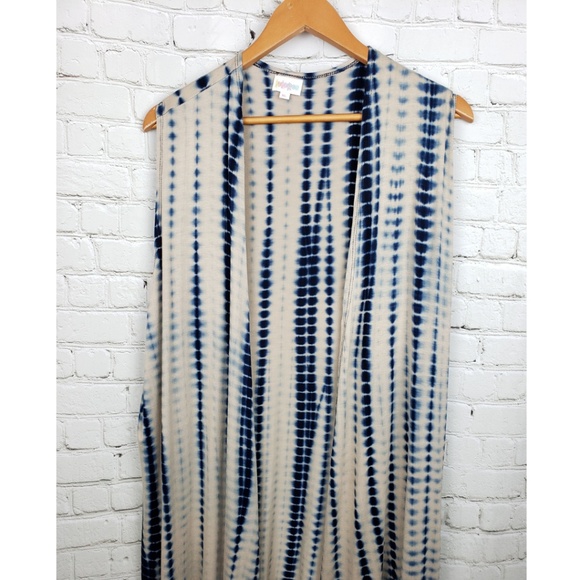 Lularoe Duster Vest Cardigan Tie-Dye - Picture 2 of 4